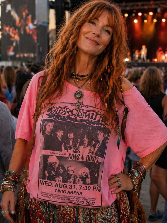 Tops - VINTAGE STYLE Aerosmith Graphic Tee Concert T-shirt